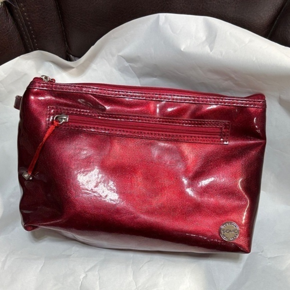 SOHO London New York cherry apple red zip up pocket bag